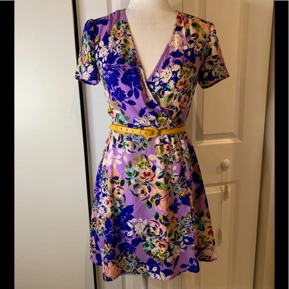Charles Henry Faux Wrap Dress - Picture 1 of 6
